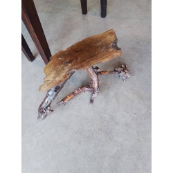 CONSOLE BOIS STYLE BRUTALISTE 