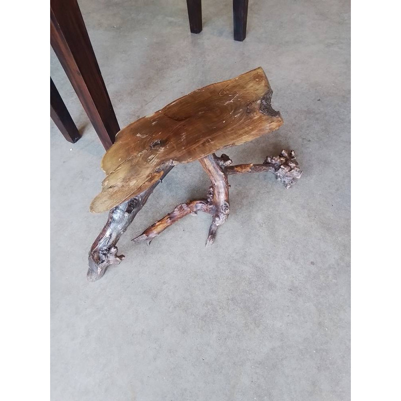 CONSOLE BOIS STYLE BRUTALISTE 