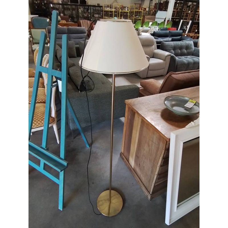 LAMPADAIRE MÉTAL DORÉ AJ ECRU LISERÉ DORÉ 