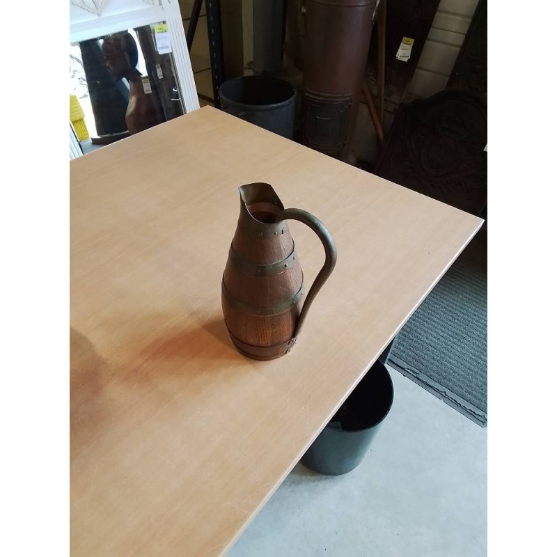 PICHET  BOIS CERCLÉ CUIVRE