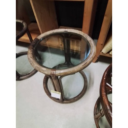 TABLE BASSE RONDE ROTIN ET...