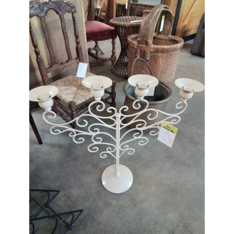 BOUGEOIR MÉTAL CRÈME 4 BRANCHES 