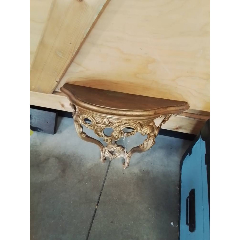 CONSOLE MURALE  RÉSINE DORÉ STYLE LOUIS XV 