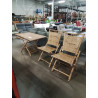 ENSEMBLE 3 PIÈCES 1 TABLE ET 2 CHAISES PLIANTES BAMBOU