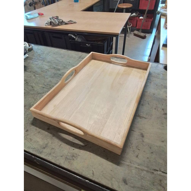 PLATEAU RECTANGULAIRE A POIGNÉES BOIS CLAIR