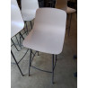 TABOURET DE BAR PIÈTEMENT MÉTAL GRIS ASSISE RÉSINE TAUPE