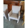 FAUTEUIL CLUB A ROULETTES PU TAUPE