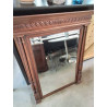 MIROIR RECTANGULAIRE A COLONNES BOIS SCULPTÉ FIN XIXE 