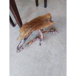 CONSOLE BOIS STYLE BRUTALISTE 