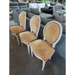 4 CHAISES MÉDAILLON BOIS...