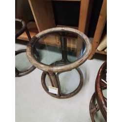 TABLE BASSE RONDE ROTIN ET...
