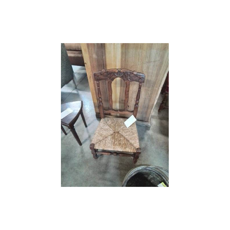 CHAISE ENFANT BOIS PAILLÉ STYLE RÉGENCE COQUILLE DÉBUT XXE