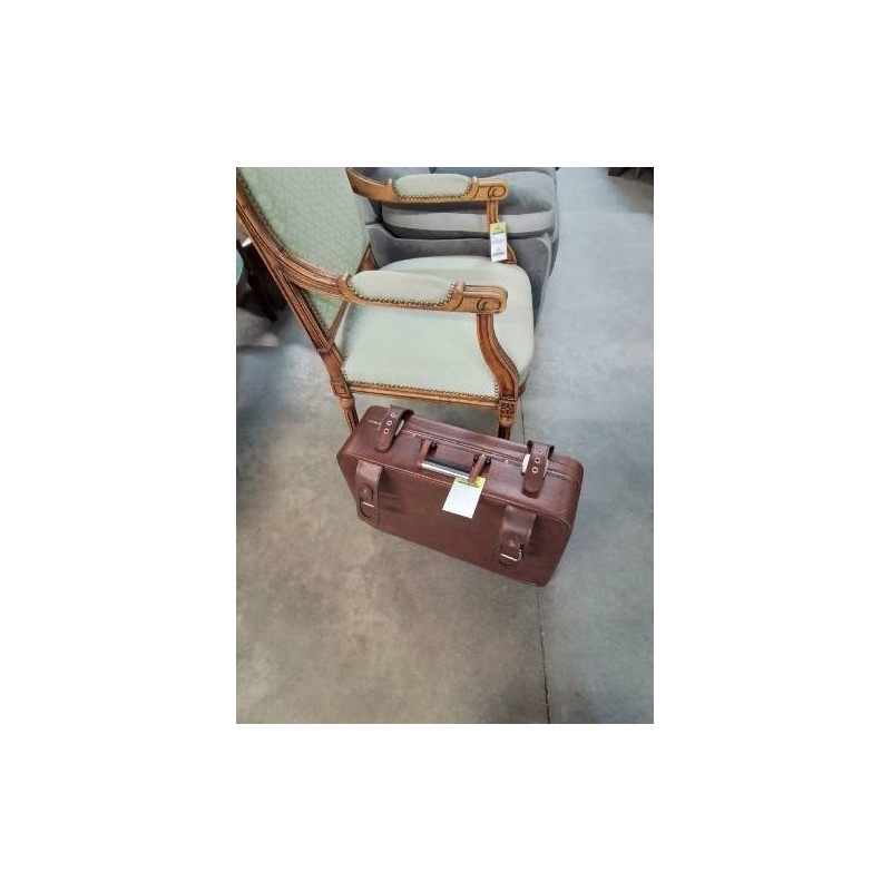 VALISE GAINÉ CUIR FAUVE ANNÉES 60