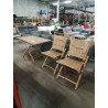 ENSEMBLE 3 PIÈCES 1 TABLE ET 2 CHAISES PLIANTES BAMBOU