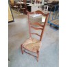 CHAISE DE NOURRICE BOIS ASSISE PAILLÉ BICOLORE DOSSIER 4 BARREAUX 