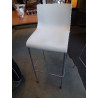 TABOURET DE BAR PIÈTEMENT MÉTAL CHROMÉ ASSISE RESINE BLANC