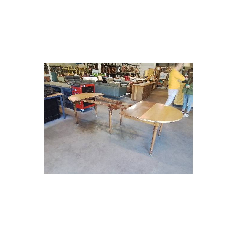 TABLE RONDE 6 PIEDS DIRECTOIRE EXTENSIBLE DE 150CM VENDUE AVEC UNE RALLONGE DE 35 CM