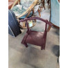 CHAISE ENFANT BOIS PEINT BORDEAUX DOSSIER COURBÉ 