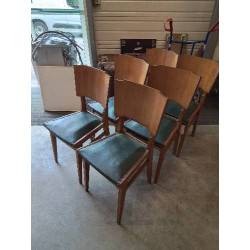 6 CHAISE BOIS CLAIR ASSISE...