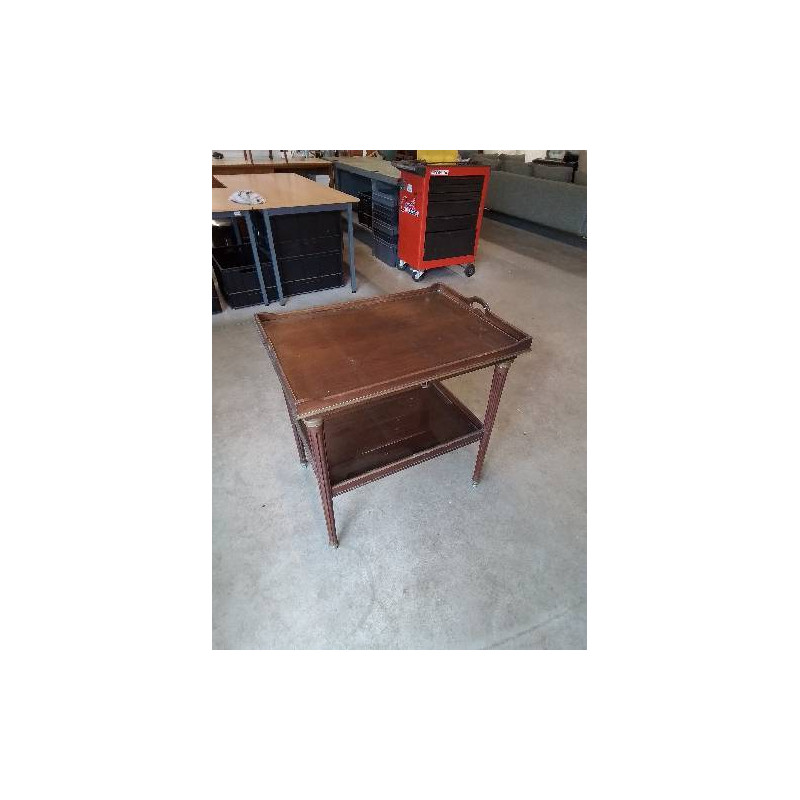 DESSERTE TABLE A THÉ ACAJOU GARNITURES LAITON STYLE LOUIS XVI 