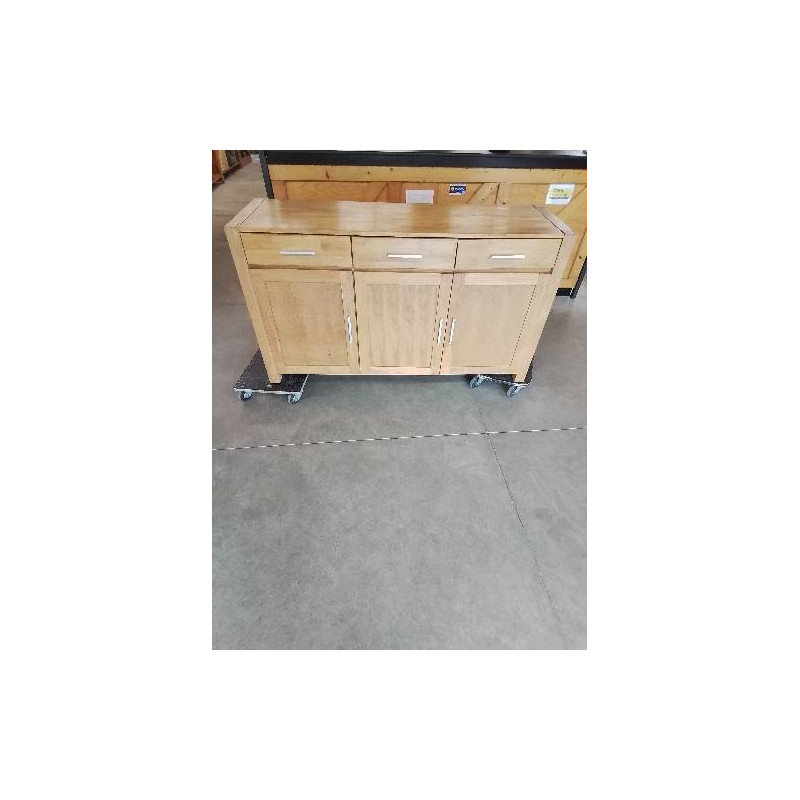 ENFILADE BOIS CLAIR 3 PORTES 3 TIROIRS 