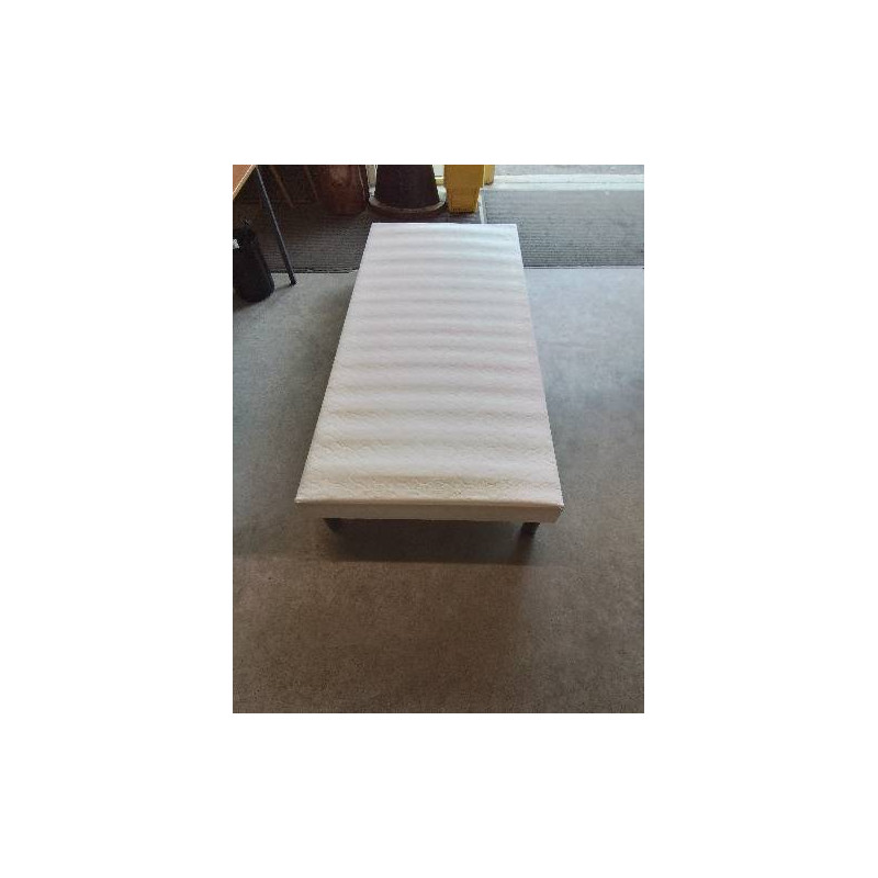 SOMMIER TAPISSER A LATTES 90X190CM AVEC PIEDS BOIS 
