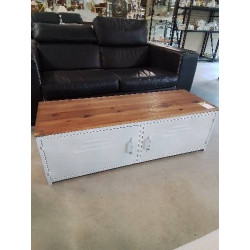 MEUBLE TV BAS MÉTAL ECRU 2...