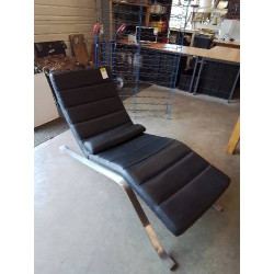 CHAISE LONGUE CUIR NOIR...