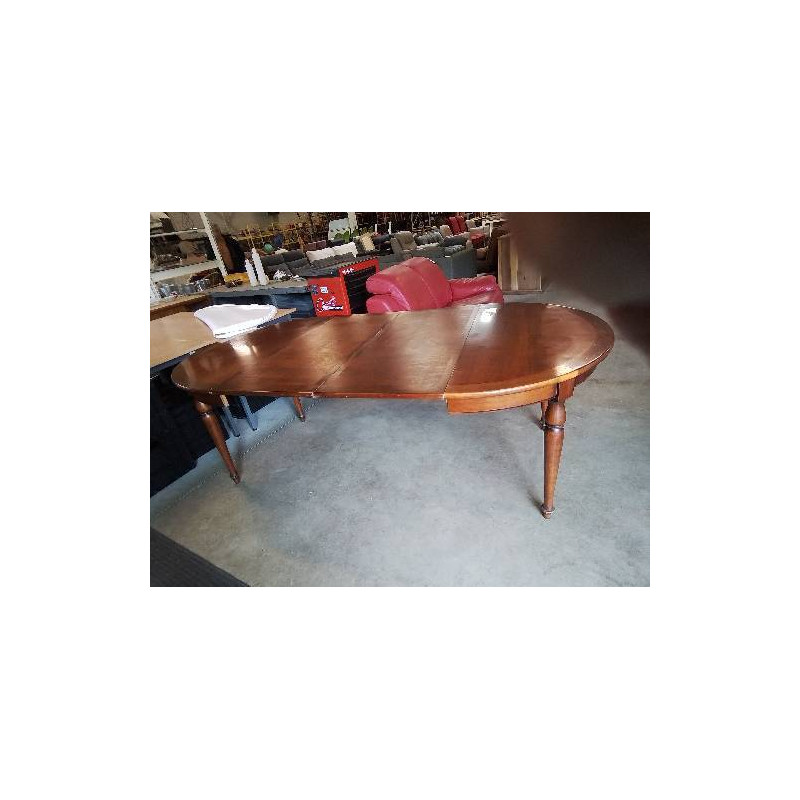 TABLE RONDE EXTENSIBLE STYLE LOUIS PHILIPPE 2 RALLONGES DE 50 CM