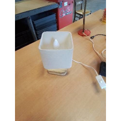LAMPE BOIS CLAIR AJ ECRU