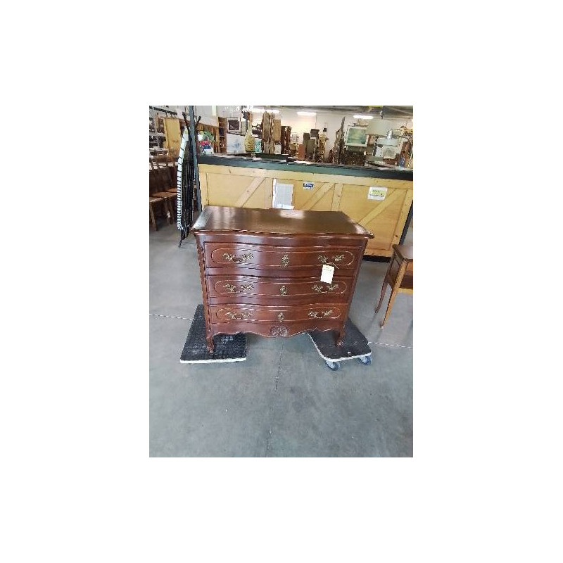 COMMODE GALBEE 3 TIROIRS CHENE  FERRURES BRONZE STYLE LOUIS XV
