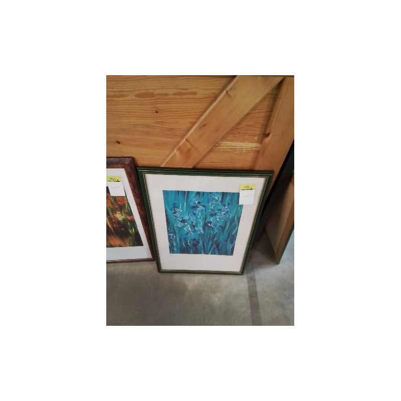 LITHOGRAPHIE NUMÉROTÉE FLEURS BLEUES PATRICK WARAVKA  1942 35X42