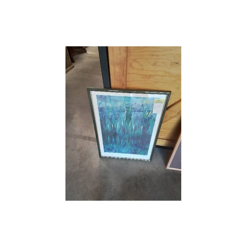 LITHOGRAPHIE NUMÉROTÉE FLEURS BLEUES PATRICK WARAVKA 1942 41X56