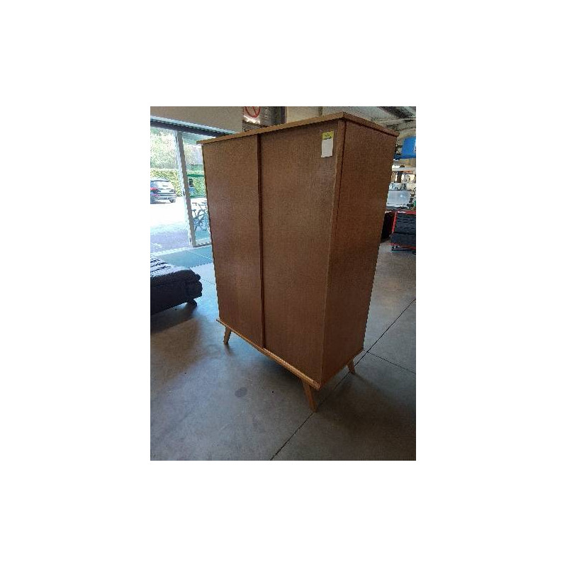 ARMOIRE PENDERIE ANNEE 60 CHÊNE CLAIR 2 PORTES COULISSANTES 