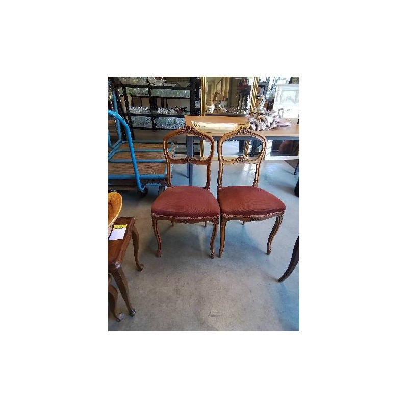 PAIRE DE CHAISES STYLE RÉGENCE  SCULPTÉES AU PANIER XIXE EN L\'ÉTAT 