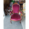 FAUTEUIL LOUIS PHILIPPE ACAJOU VELOURS GRENAT 