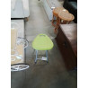 TABOURET PLIANT METAL GRIS ASSISE RÉSINE VERT 