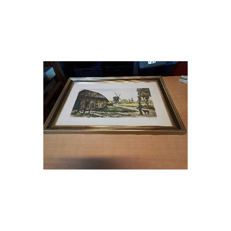 LITHOGRAPHIE NUMEROTEE PAYSAGE AU MOULIN ROGER HEBBELINCK -1912 1987-