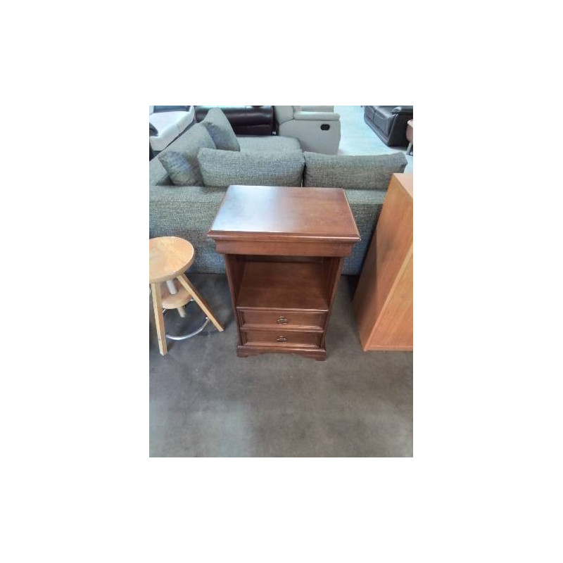 CHEVET BOIS 1 NICHE 2 TIROIRS STYLE LOUIS PHILIPPE 