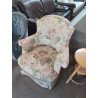CRAPAUD NAPOLÉON III TISSU ÉCRU AUX FLEURS