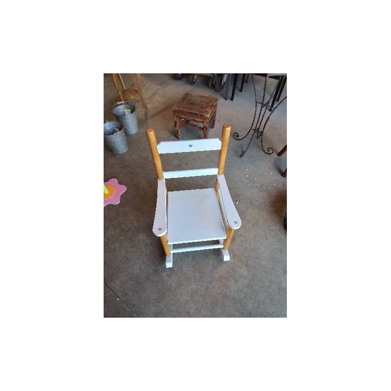 ROCKING CHAIR ENFANT BOIS BLANC ET PIN