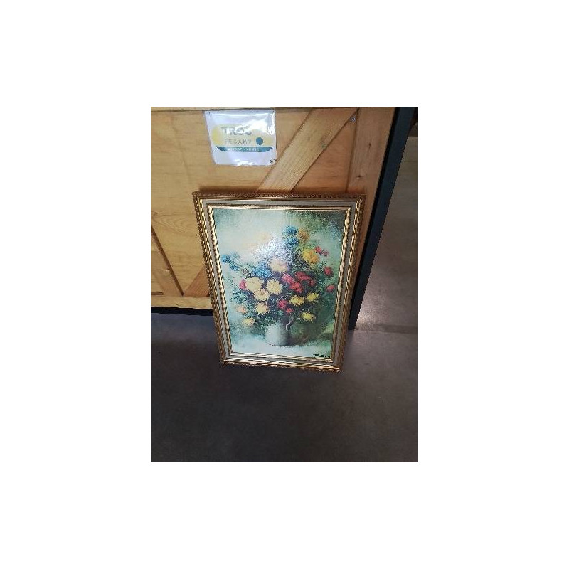 TABLEAU REPRODUCTION BOUQUET CADRE DORÉ 