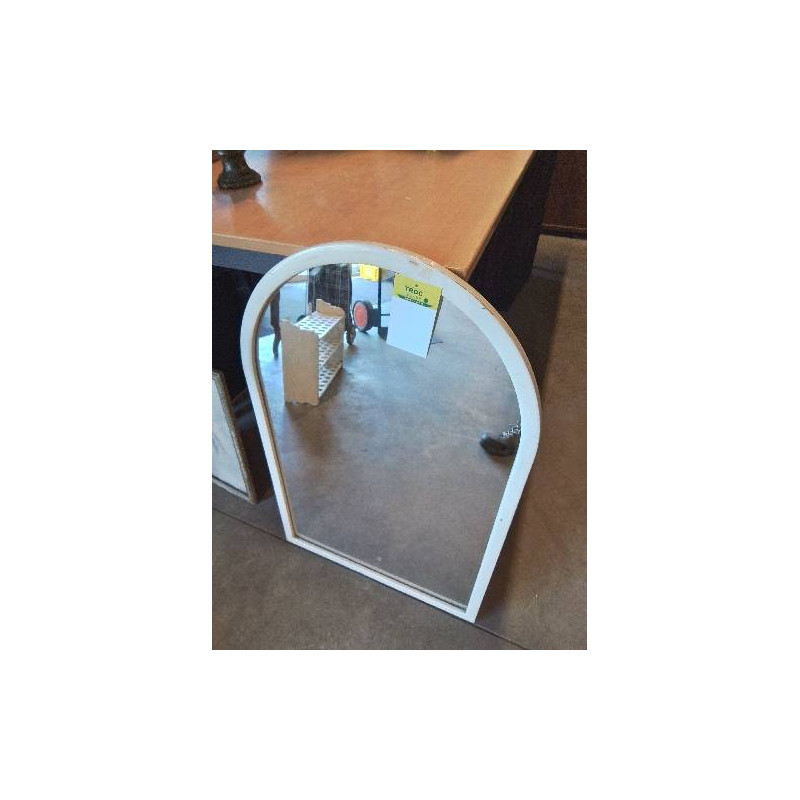 MIROIR RECTANGULAIRE CINTRÉ RÉSINE BLANC