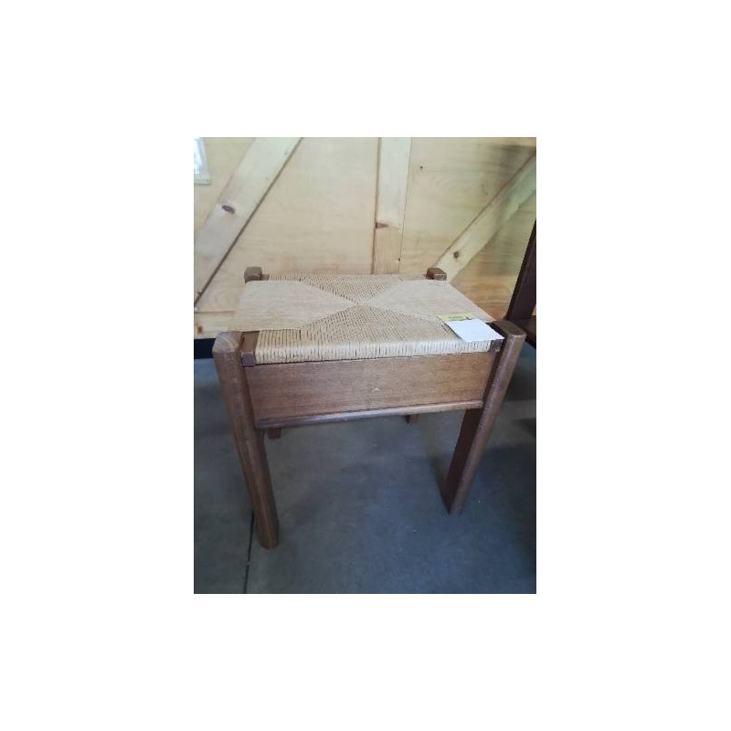 TABOURET COFFRE ASSISE PAILLÉ 