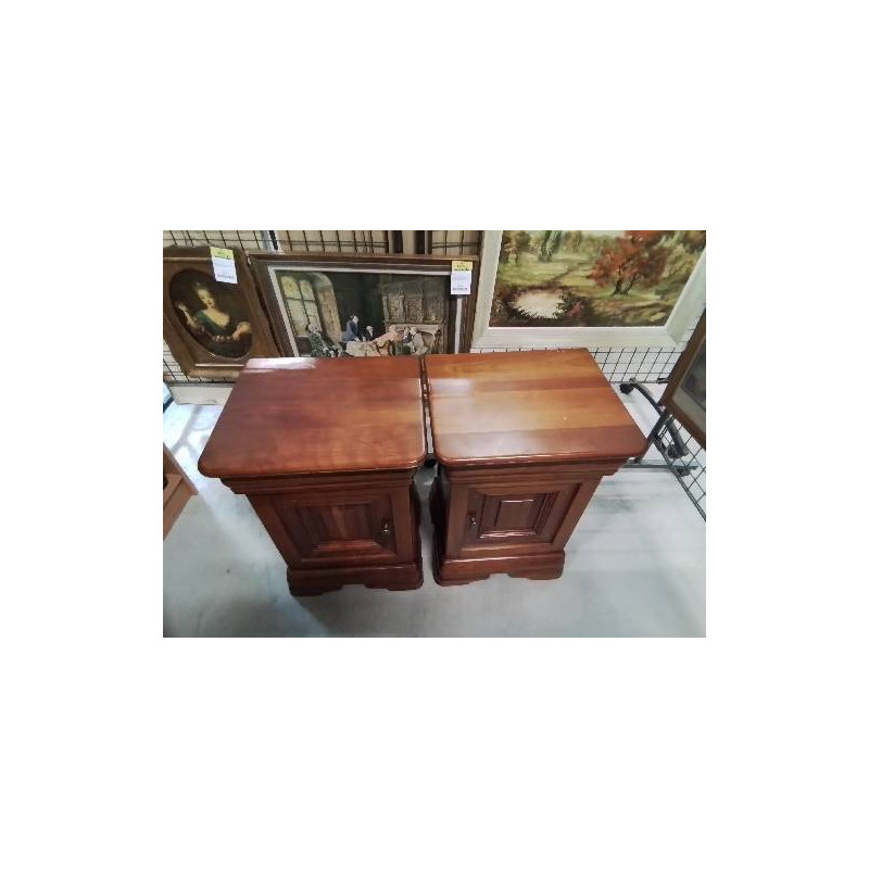 PAIRE DE CHEVETS STYLE LOUIS PHILIPPE 1 PORTE 1 TIROIR