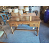 BUREAU PLAT CHENE A COLONNES STYLE RÉGENCE 3 TIROIRS 