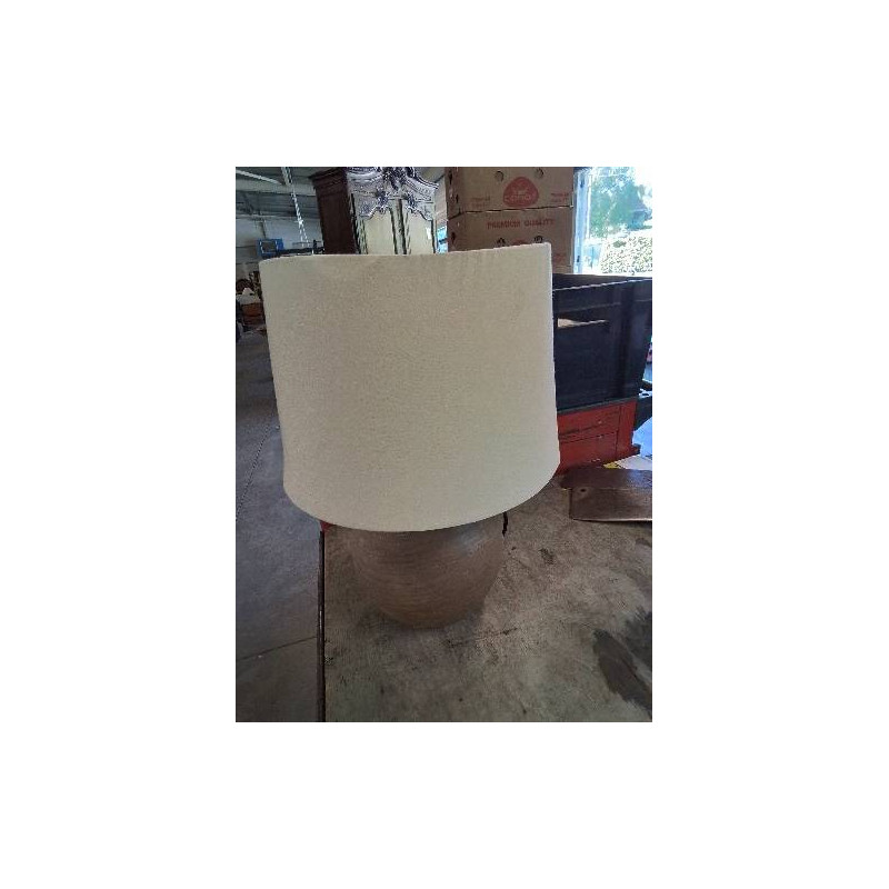 LAMPE BOULE BOIS AJ ÉCRU 