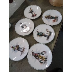 6 ASSIETTES CÉRAMIQUE AUX...
