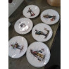 6 ASSIETTES CÉRAMIQUE AUX MARCHANDS CHAUVIGNY