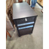 CAISSON DE BUREAU A ROULETTES BOIS NOIR WENGÉ 2 TIROIRS 
